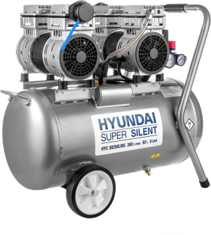 Компрессор поршневой Hyundai HYC 30250LMS безмасляный 300л/мин 50л 2000Вт серебристый/черный от магазина РЭССИ