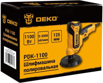 Шлифмашина полировальная Deko PDK-1100 d=125мм желтый/черный от магазина РЭССИ