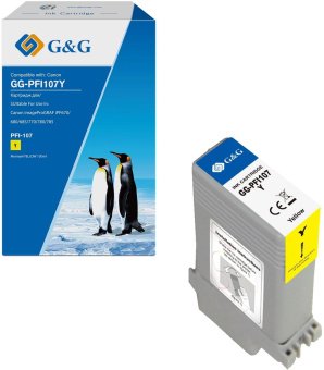 Картридж струйный G&G GG-PFI107Y желтый (130мл) для Canon imageProGRAF iPF670/680/685/770/780/785 от магазина РЭССИ