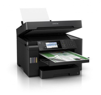 МФУ струйный Epson L15150 (C11CH72404/72505/72506) A3+ Duplex Net WiFi черный от магазина РЭССИ
