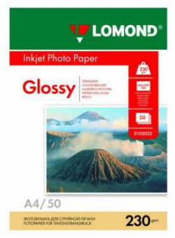 Фотобумага Lomond 0102022 A4/230г/м2/50л./белый глянцевое для струйной печати от магазина РЭССИ