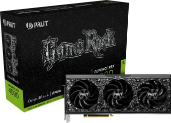 Видеокарта Palit PCI-E 4.0 PA-RTX4090 GAMEROCK OMNIBLACK NVIDIA GeForce RTX 4090 24Gb 384bit GDDR6X 2235/21000 HDMIx1 DPx3 HDCP Ret от магазина РЭССИ