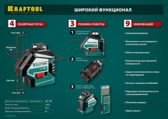 Нивелир лазерн. Kraftool 34645-2 цв.луч. красный от магазина РЭССИ