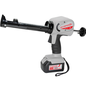 Пистолет для герметика Интерскол ШПА-310/18 аккумуляторный полузакрытый для герметиков серый/черный (647.1.0.70) от магазина РЭССИ