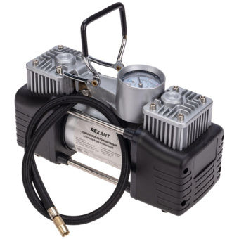 Автомобильный усиленный двухпоршневой компрессор REXANT 60 л/мин 10 атм 80-0521 от магазина РЭССИ