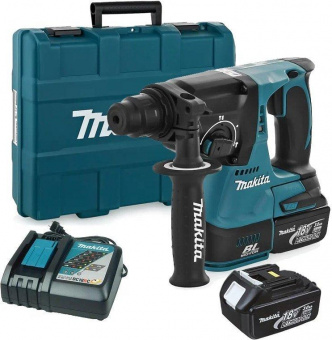 Перфоратор Makita DHR242RFE патрон:SDS-plus уд.:2.4Дж аккум. (кейс в комплекте) от магазина РЭССИ