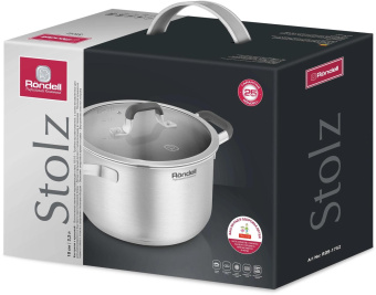 Кастрюля Rondell Stolz RDS-1752 2.3л. d=18см (с крышкой) стальной от магазина РЭССИ
