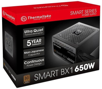 Блок питания Thermaltake ATX 650W Smart BX1 SE 80+ bronze (20+4pin) APFC 120mm fan color LED 6xSATA RTL от магазина РЭССИ