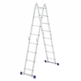 Шарнирная алюминиевая лестница СИБРТЕХ 4х4 97882 от магазина РЭССИ