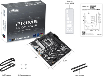 Материнская плата Asus PRIME H810M-A WIFI Soc-1851 Intel H810 2xDDR5 mATX AC`97 8ch(7.1) GbLAN RAID+HDMI+DP от магазина РЭССИ