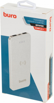 Мобильный аккумулятор Buro BPW10E 10000mAh 2A 2xUSB беспроводная зарядка белый (BPW10E10PWT) от магазина РЭССИ