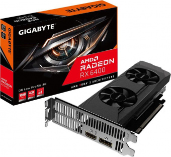 Видеокарта Gigabyte PCI-E 4.0 GV-R64D6-4GL AMD Radeon RX 6400 4096Mb 64 GDDR6 2039/16000 HDMIx1 DPx1 HDCP Ret low profile от магазина РЭССИ