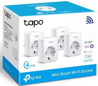 Умная розетка TP-Link TAPO P100(4-PACK) EU VDEBT Wi-Fi белый от магазина РЭССИ