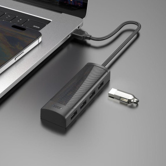Разветвитель USB Hoco HB41 4порт. черный от магазина РЭССИ