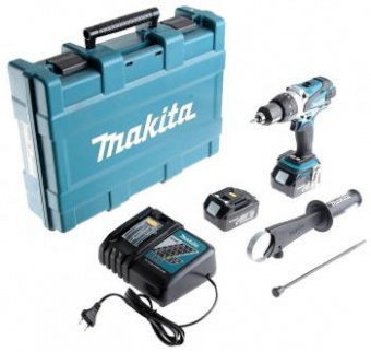 Дрель-шуруповерт Makita DHP458RFE аккум. патрон:быстрозажимной (кейс в комплекте) от магазина РЭССИ