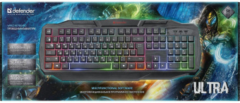 Клавиатура Defender Ultra HB-330L черный USB LED (подставка для запястий) от магазина РЭССИ
