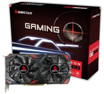 Видеокарта Biostar PCI-E RX580 2048SP AMD Radeon RX 580 8Gb 256bit GDDR5 1274/7000 HDMIx1 DPx2 HDCP Ret от магазина РЭССИ
