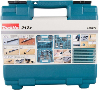 Набор принадлежностей Makita E-06270 212 предметов (жесткий кейс) от магазина РЭССИ