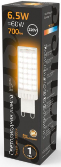 Лампа светодиодная Gauss 107309106 6.5Вт цок.:G9 капсул. 220B 3000K св.свеч.бел.ней. (упак.:1шт) от магазина РЭССИ