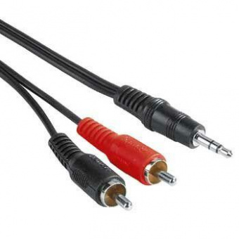 Кабель-переходник аудио Hama H-30455 2хRCA (m)/Jack 3.5 (m) 2м. черный (00030455) от магазина РЭССИ