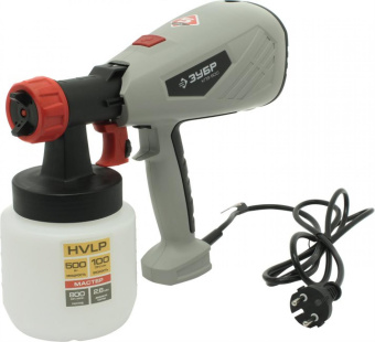 Краскопульт Зубр КПЭ-500 550Вт бак:800мл 800гр/мин от магазина РЭССИ