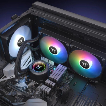 Система водяного охлаждения Thermaltake TH280 V2 ARGB Soc-AM5/AM4/1151/1200/1700 черный 4-pin 34.7dB Al+Cu Ret (CL-W375-PL14SW-A) от магазина РЭССИ