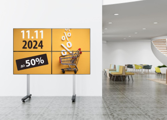 Стойка для телевизора Cactus CS-FS-TV4-PRO черный 32"-70" макс.50кг напольный мобильный от магазина РЭССИ