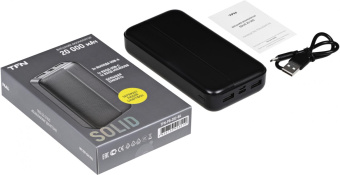 Мобильный аккумулятор TFN Solid PB-282 20000mAh 2.1A черный (TFN-PB-282-BK) от магазина РЭССИ