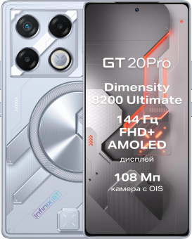 Смартфон Infinix X6871 GT 20 Pro 256Gb 12Gb серебристый моноблок 3G 4G 2Sim 6.78" 1080x2436 Android 14 108Mpix 802.11 a/b/g/n/ac/ax NFC GPS GSM900/1800 GSM1900 TouchSc Protect FM от магазина РЭССИ