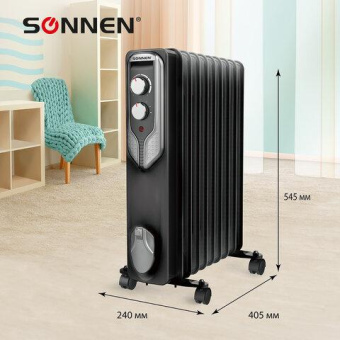 Масляный обогреватель SONNEN Dfn-09bl 2000 Вт 9 секций черный 455311 от магазина РЭССИ