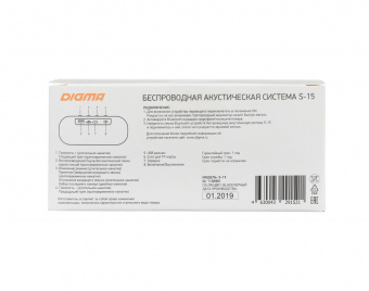 Колонка порт. Digma S-15 черный 10W 1.0 BT/USB 1200mAh от магазина РЭССИ