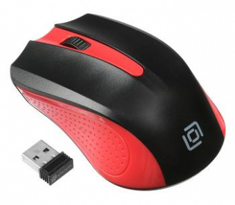 Мышь Оклик 485MW черный/красный оптическая (1200dpi) беспроводная USB для ноутбука (3but) от магазина РЭССИ