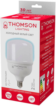 Лампа светодиодная Thomson TH-B2365 40Вт цок.:E27 цилин. 220B 6500K св.свеч.бел.хол. T120 (упак.:1шт) от магазина РЭССИ