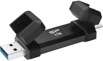 Накопитель SSD Silicon Power USB-C 1TB SP001TBUC3S72V1K DS72 1.8" черный USB-A от магазина РЭССИ