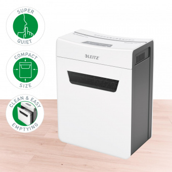 Шредер Leitz IQ Protect Premium 8X белый (секр.P-4) фрагменты 8лист. 14лтр. скрепки скобы от магазина РЭССИ