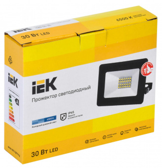 Прожектор уличный IEK СДО LPDO601-30-65-K02 светодиодный 30Вт корп.алюм.черный от магазина РЭССИ