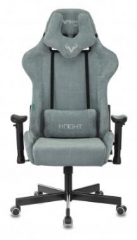 Кресло игровое Zombie VIKING KNIGHT Fabric серо-голубой Light-28 с подголов. крестов. металл от магазина РЭССИ