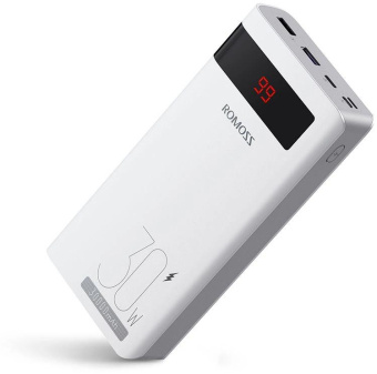 Мобильный аккумулятор Romoss Sense8PS Pro 30000mAh QC3.0/PD3.0 5A белый (1745988) от магазина РЭССИ
