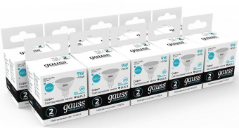 Лампа светодиодная Gauss Elementary MR16 9Вт цок.:GU5.3 спот 220B 4100K св.свеч.бел.ней. MR16 (упак.:10шт) (13529) от магазина РЭССИ