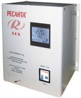 Стабилизатор напряжения Ресанта АСН-8000Н/1-Ц однофазный белый (63/6/17) от магазина РЭССИ