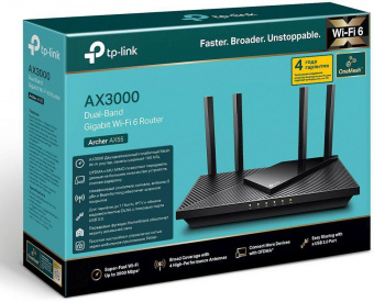 Роутер беспроводной TP-Link Archer AX55 AX3000 10/100/1000BASE-TX черный от магазина РЭССИ