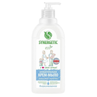 Жидкое антибактериальное крем-мыло SYNERGETIC Кокосовое молочко 0.5 л 105062 от магазина РЭССИ