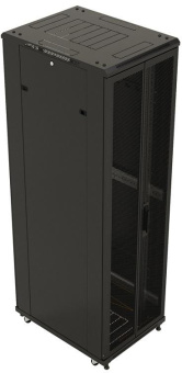 Шкаф серверный Hyperline TTBR-4281-DD-RAL9004 напольный 42U 800x1000мм пер.дв.перфор.2ств. задн.дв.перфор.2-хст. 2 бок.пан. 800кг черный 910мм 133кг 2055мм 20 сталь от магазина РЭССИ