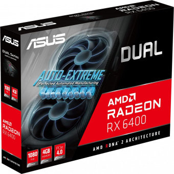 Видеокарта Asus PCI-E 4.0 DUAL-RX6400-4G AMD Radeon RX 6400 4096Mb 64 GDDR6 2039/16000 HDMIx1 DPx1 HDCP Ret от магазина РЭССИ