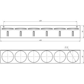 Настенный держатель-органайзер для баллончиков EMBODIMENT с крючками черный EMB-WOP-L-B от магазина РЭССИ