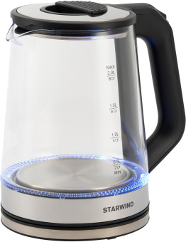 Чайник электрический Starwind SKG5778 2л. 2000Вт черный/прозрачный корпус: стекло от магазина РЭССИ