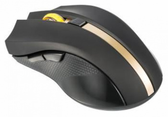 Мышь Оклик 495MW черный/золотистый оптическая (1600dpi) беспроводная USB для ноутбука (6but) от магазина РЭССИ