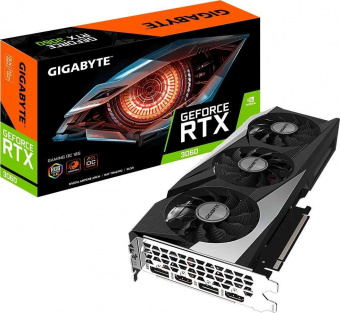 Видеокарта Gigabyte PCI-E 4.0 GV-N3060GAMING OC-12GD 2.0 LHR NVIDIA GeForce RTX 3060 12288Mb 192 GDDR6 1837/15000 HDMIx2 DPx2 HDCP Ret от магазина РЭССИ