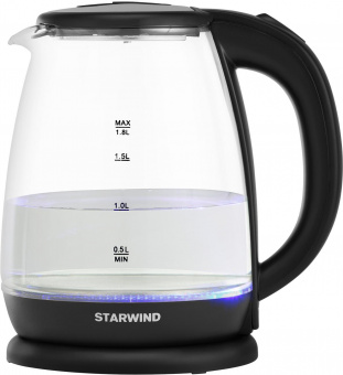 Чайник электрический Starwind SKG1055 1.8л. 1800Вт черный (корпус: стекло) от магазина РЭССИ