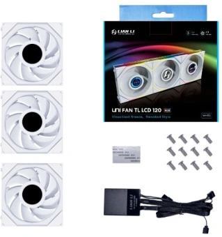 Вентилятор Lian-Li Uni Fan TL LCD 120 белый 7-pin 27dB LCD Ret (G99.12TLLCD3W.00) от магазина РЭССИ
